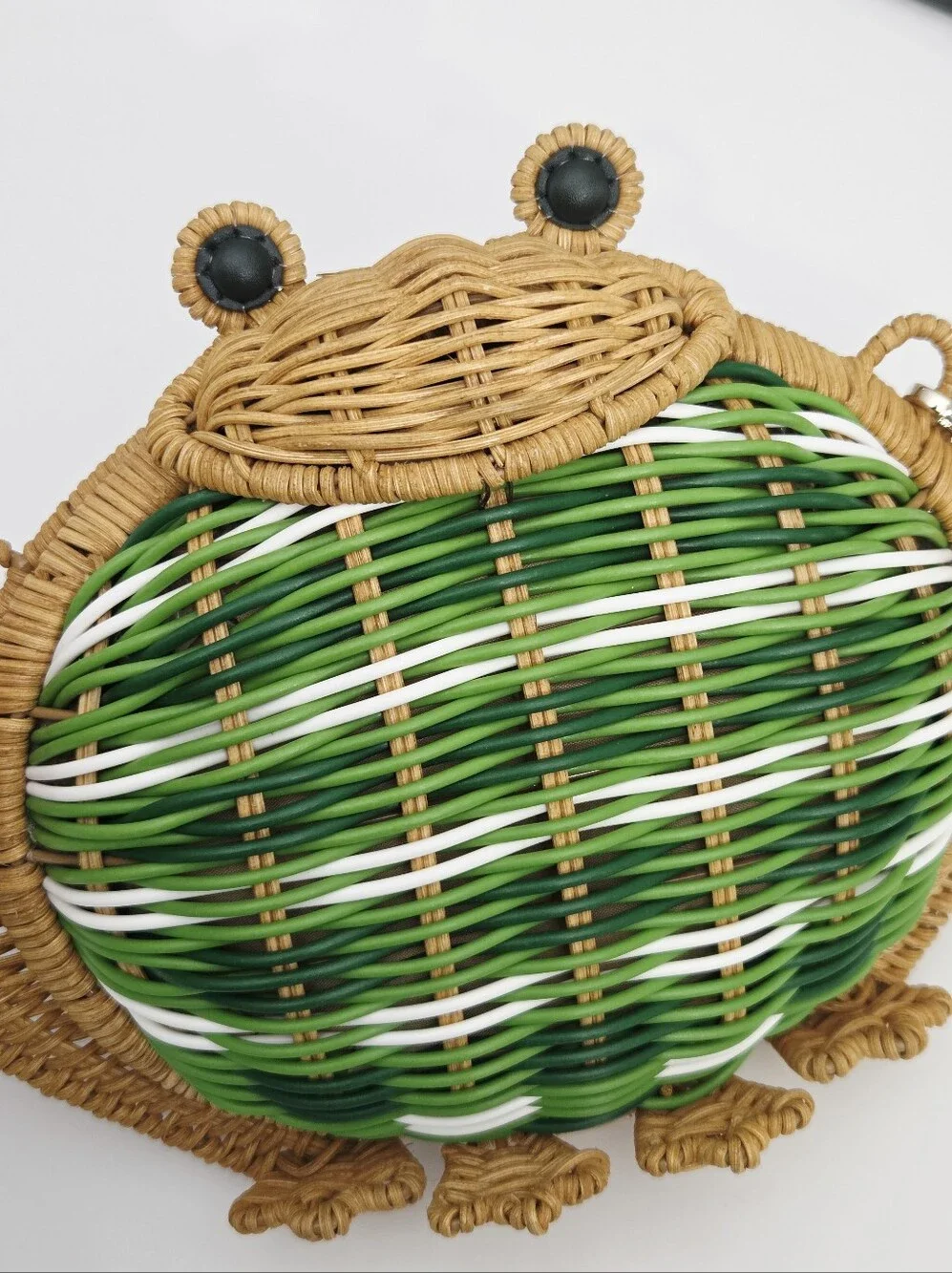 NEW KATE SPADE HOPPKINS WICKER FROG BAG - Picture 3 of 9